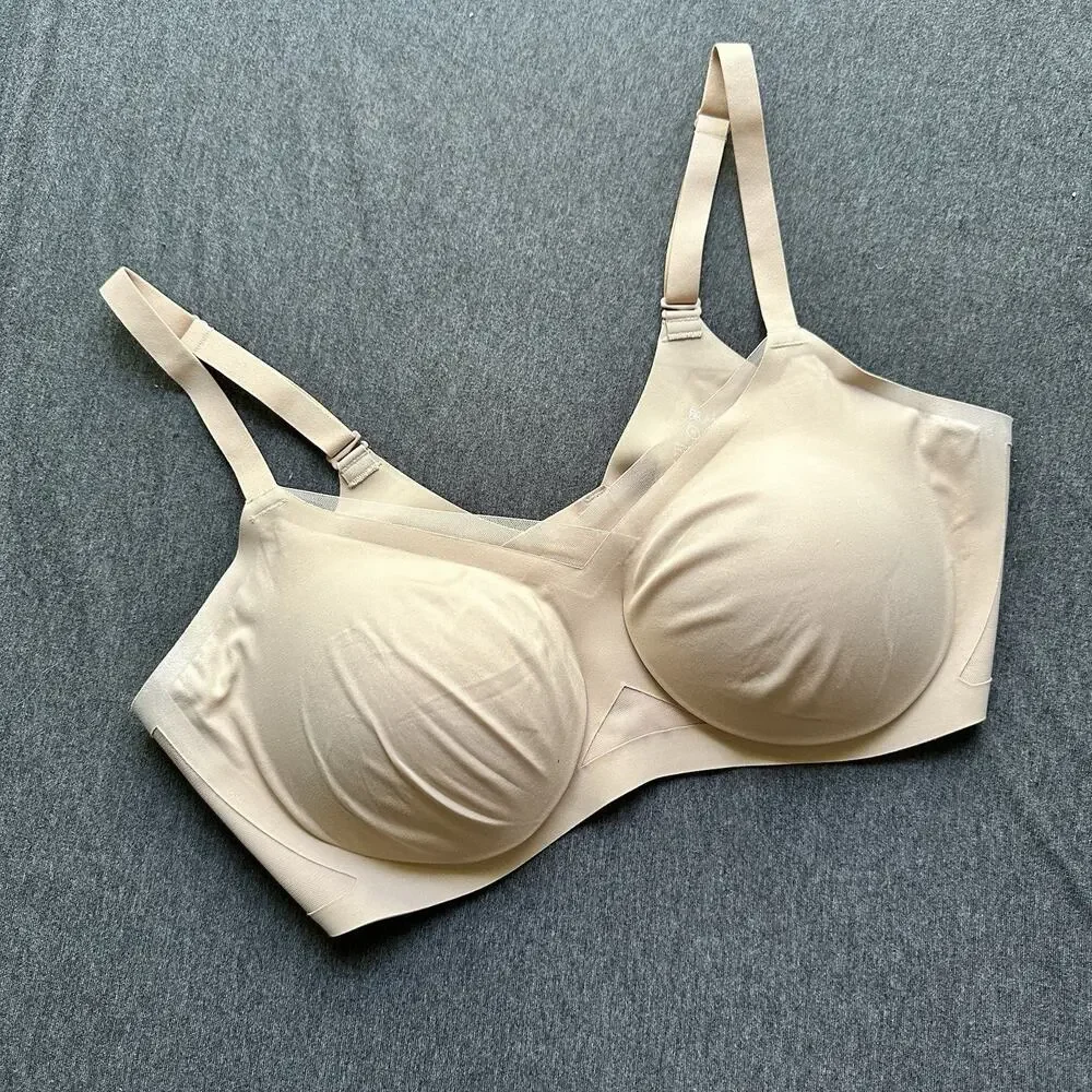 HONEYLOVE Liftwear Crossover Breathable Nude Bra Size XL 38DD NWT